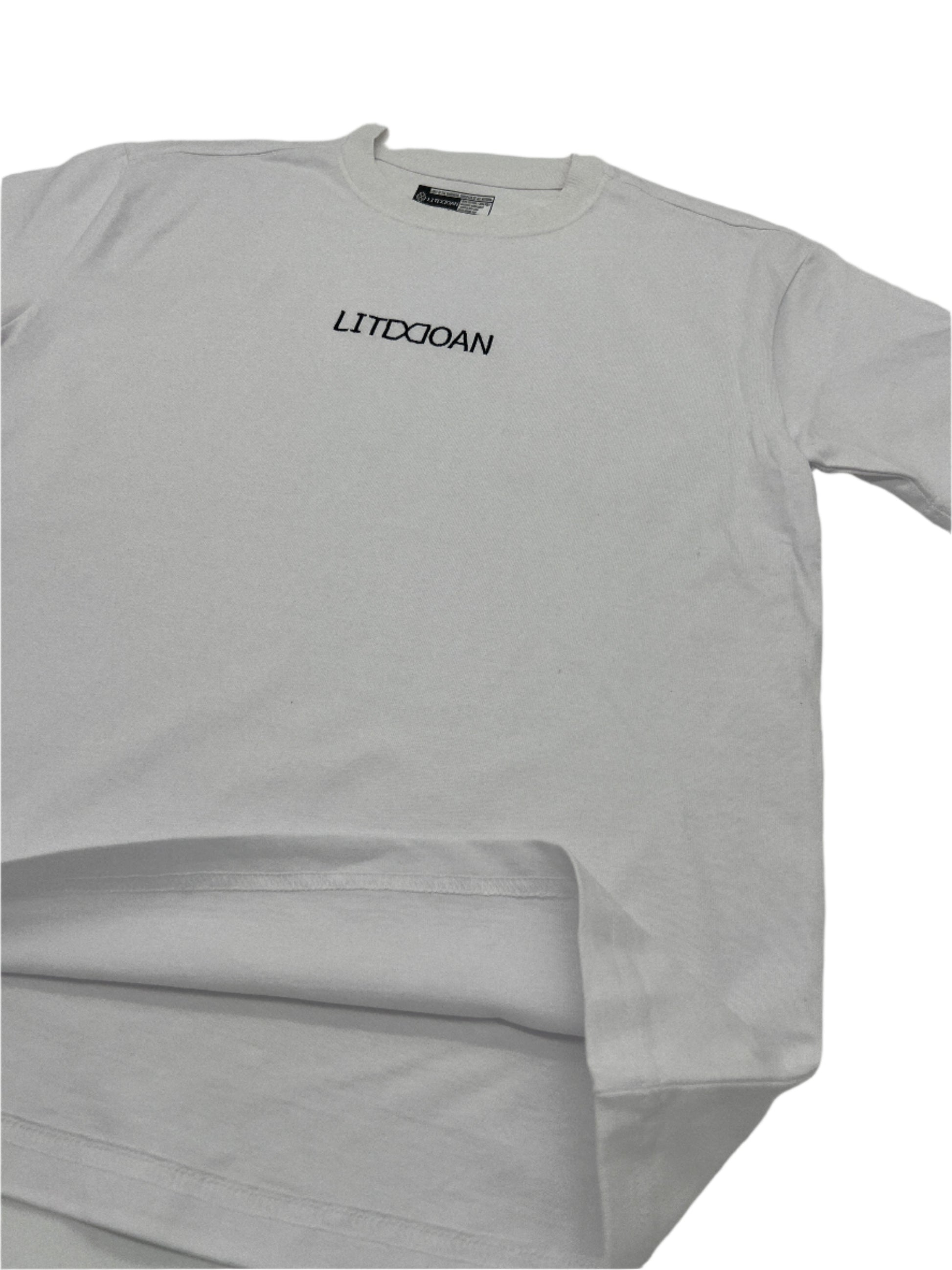 Light gray t-shirt with 'LITDDOAN' branding on a light gray background