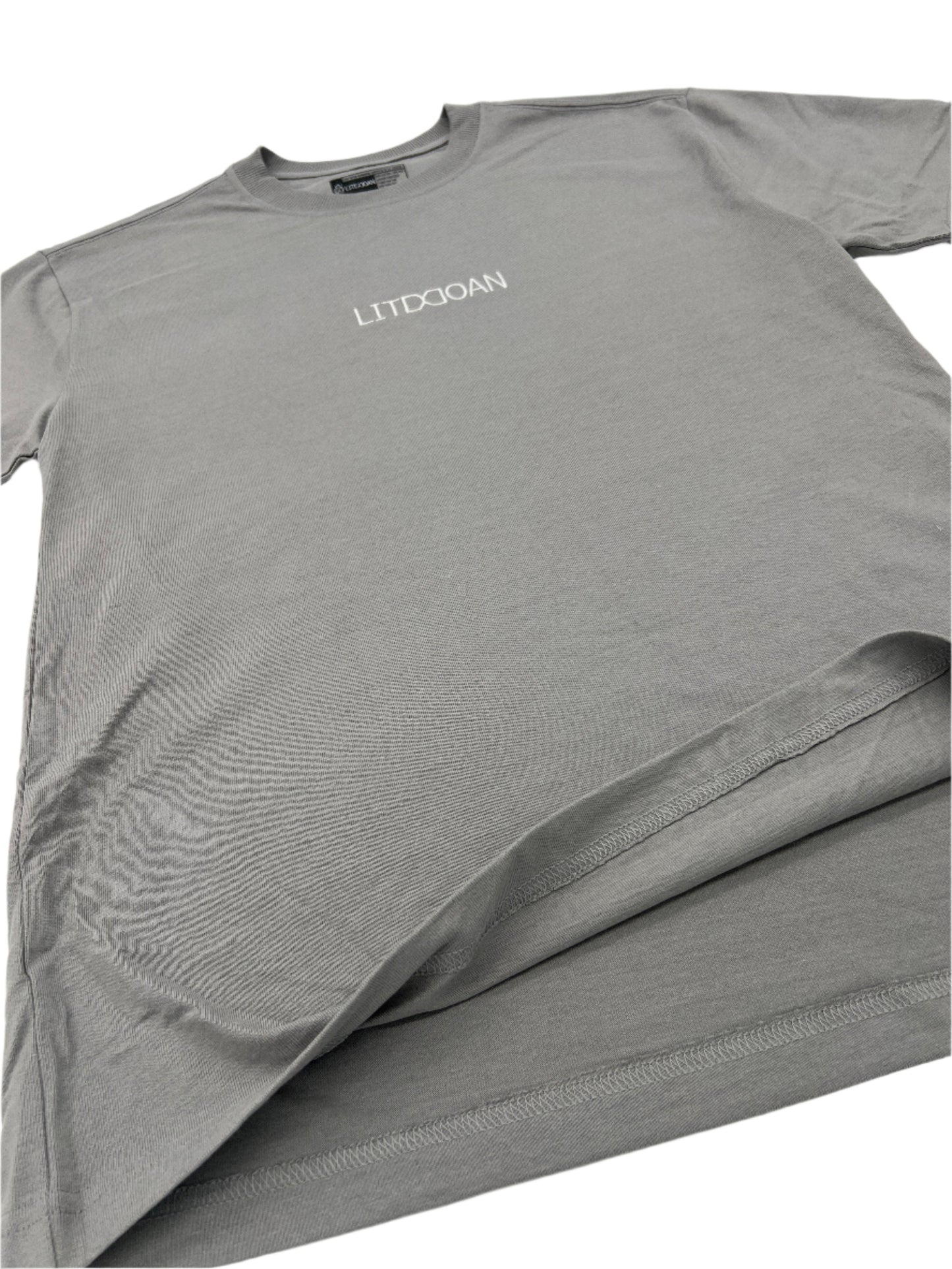 Gray t-shirt with 'LITDDOAN' branding on a white background