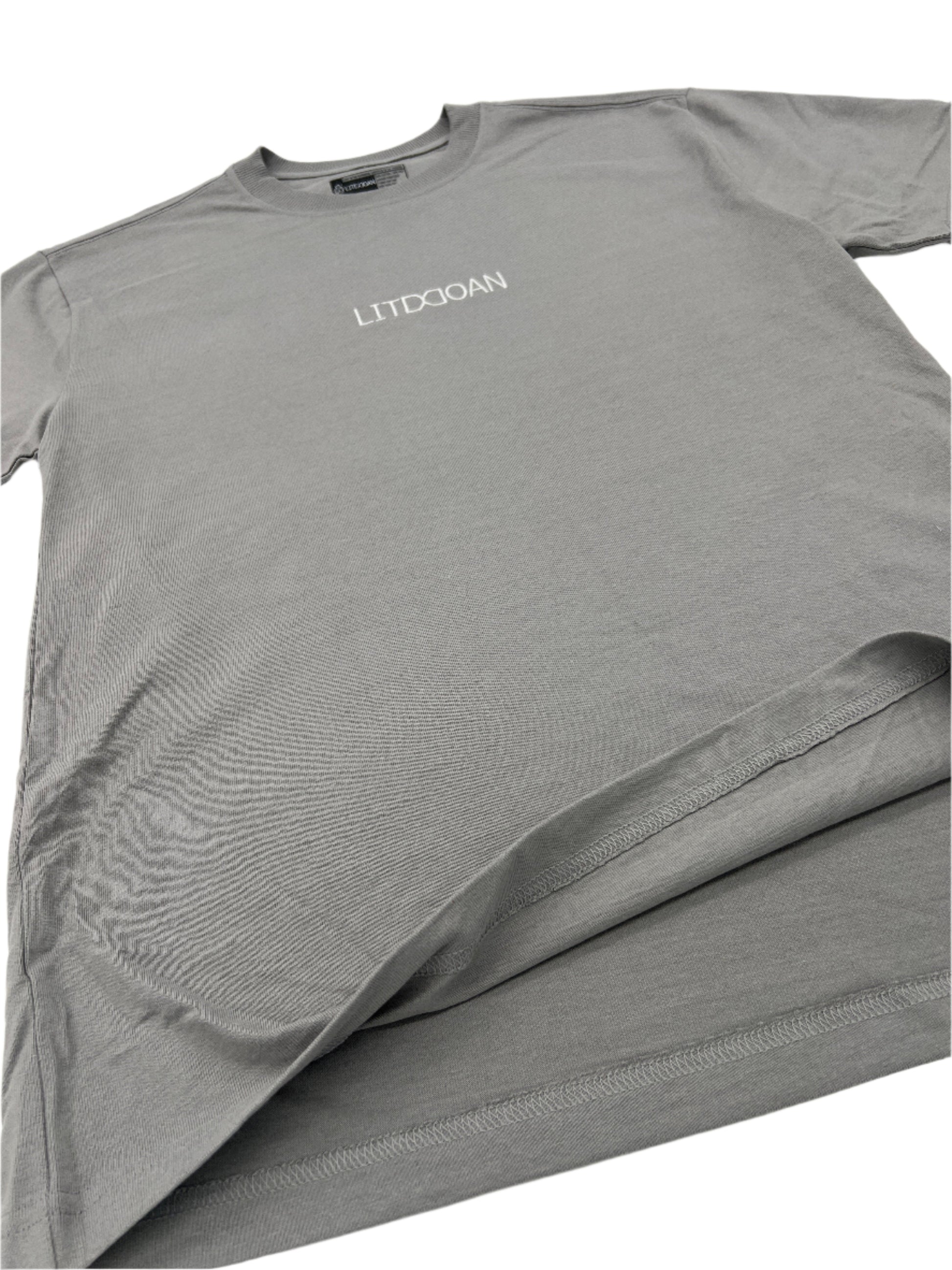 Gray t-shirt with 'LITDDOAN' branding on a white background